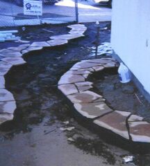 Flagstone and planting area at front entrance