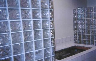 Master bathroom glass block