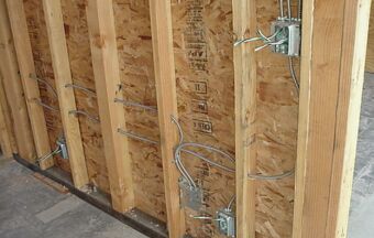 Sheer wall/electric in master closet