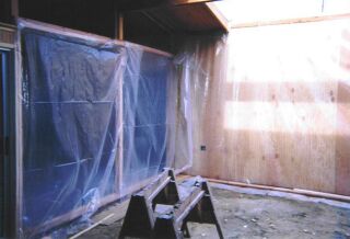 Plastic Draping over wood